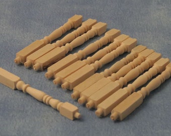 Miniaturas de casa de muñecas a escala 1/12 - Husillos de madera - Paquete de 12 (DIY95651)