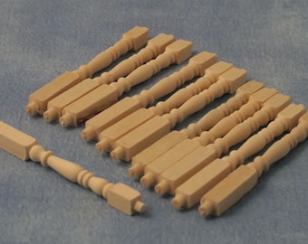Miniatury domków dla lalek w skali 1/12 – drewniane wrzeciona – zestaw 12 sztuk (DIY95651)