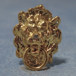 Miniaturas para casas de muñecas a escala 1/12 - Aldaba de cabeza de león pulida (DIY667)