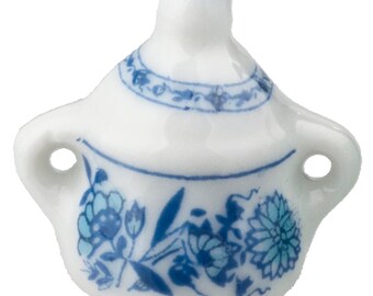 7-teiliges Puppenhaus-Deko-Set – Blaue Und Weiße Mini-Vasen Aus Keramik Im Maßstab 1:12
