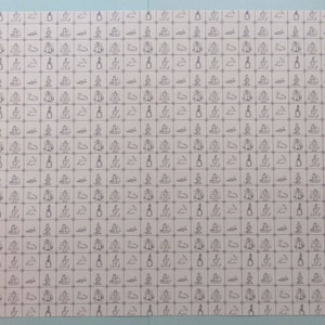 1/12e Schaal Poppenhuis Behang A3 - Delftse Tegels (WP1000)