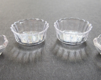 1/12th Scale Dolls' House Miniature - Set of 4 Clear Bowls (G7265)