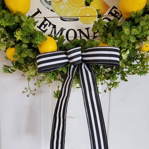 Lemons and Greenery Wreath with lemonade sign for front door, Spring Wreath, Summer Wreath, Everyday Wreath image 4