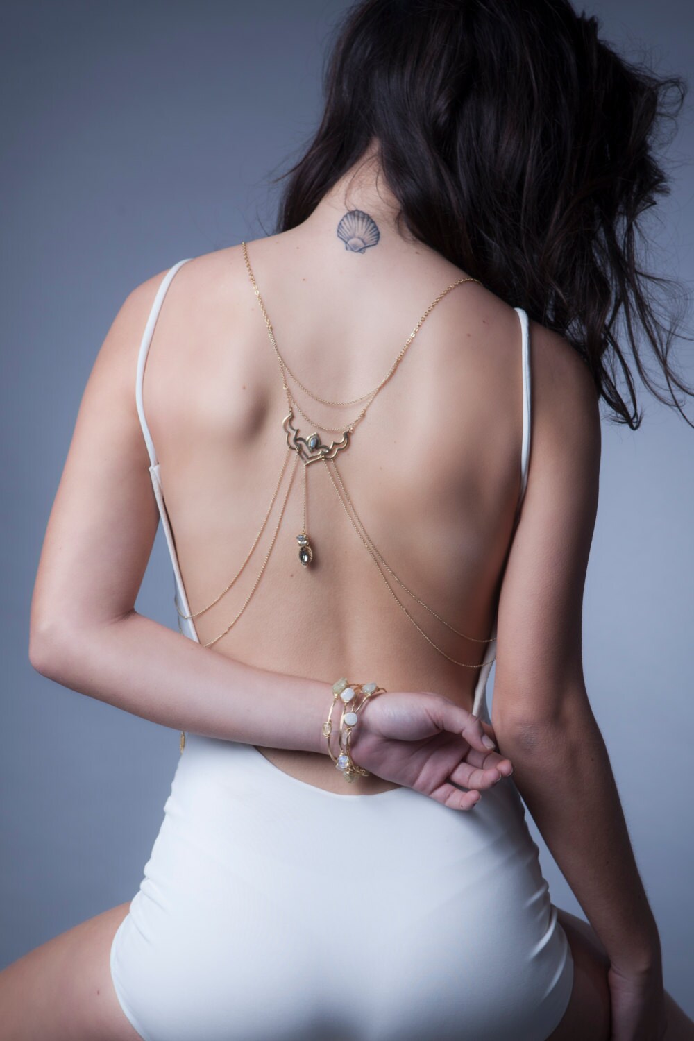 Fiorella Body Chain Bridal Body Jewelry Bohemian Harness Lotus Etsy
