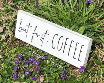 But first Coffee signs Coffee bar signs Rustic kitchen decor Gallery wall decor Kitchen wall hangings Rustic Coffee bar decor kitchen signs