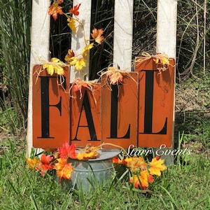 Rustic Fall decorations. Rustic Fall decor. Primitive fall decor. Rustic Fall signs Attached Fall decorative blocks. Wood fall pumpkins