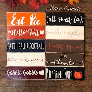 10 fall signs Rustic fall decoration Rustic fall decor Thanksgiving decor Thanksgiving signs Small wreath signs Give thanks sign image 1