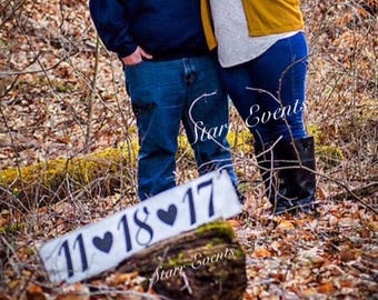 Wedding date signs. Personalized wedding sign Rustic wedding sign. Engagement photo prop sign. Save the date sign Rustic wedding decor