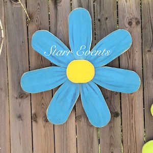 Large wood flower Fence flowers. Large wood daisy. Wooden flowers Spring decor. Summer decor Yard decorations Large wooden flower Yard decor