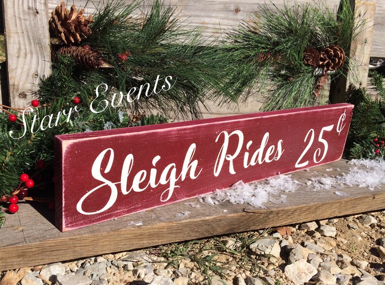 Sleigh Races Sign Sleigh Rides Sign. Rustic Christmas Sign. Rustic Christmas Decor ...