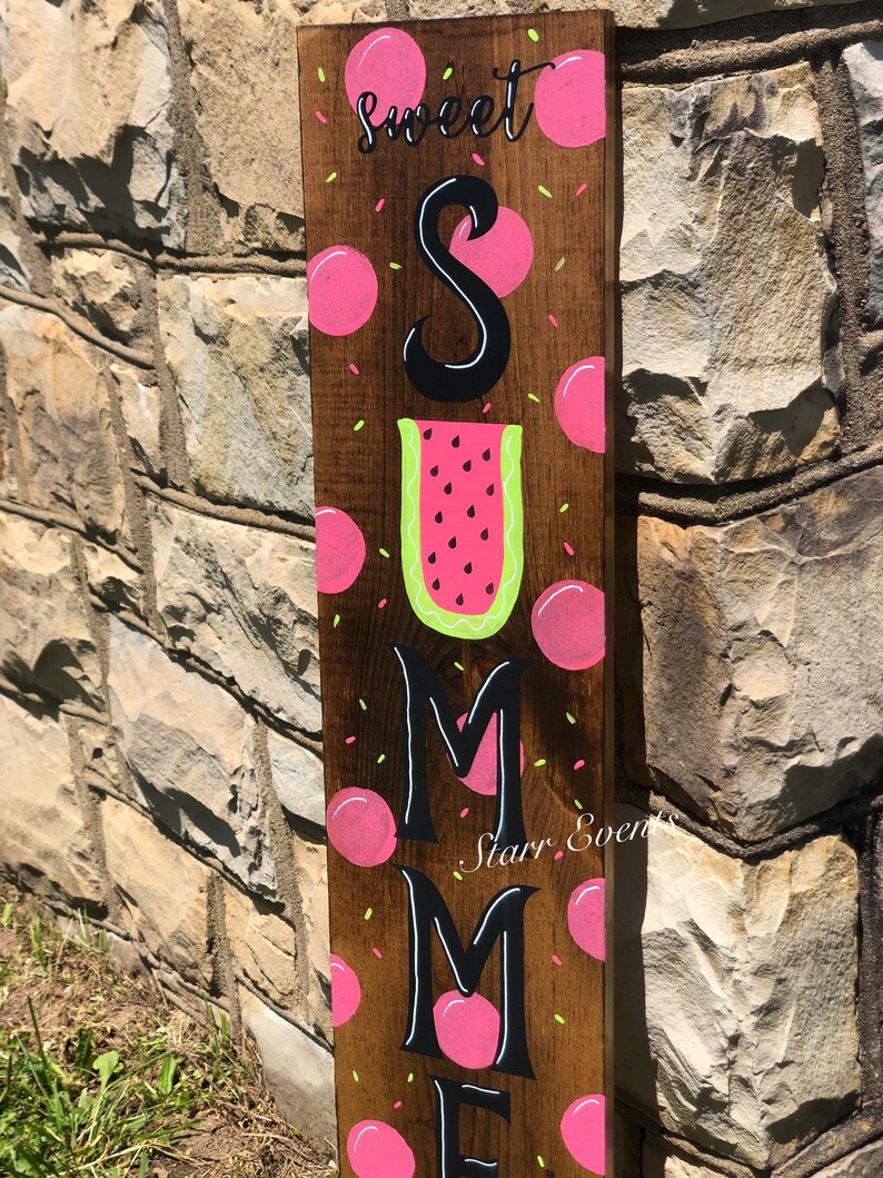 Sweet Summertime Porch Sign. Watermelon Porch Signs Vertical Porch Sign ...