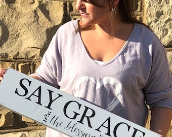 Say grace sign. The blessing signs for the kitchen. Rustic Kitchen sign. Rustic Kitchen decor. Farmhouse kitchen signs. Farmhouse decor