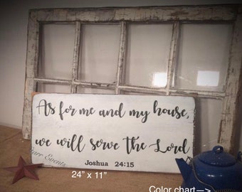 As for me and my house sign. 24"x11" Christian signs Signs with Bible verses Signs with Scriptures. Rustic Christian signs. Christian decor.