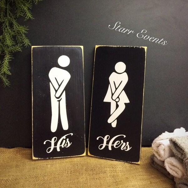 Bathroom His and Hers Decor Etsy
