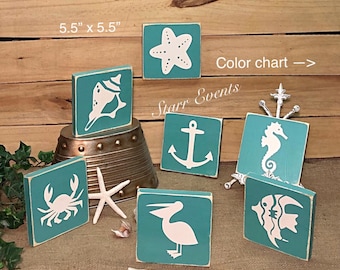 Beach signs. Set of 2 Rustic nautical signs. Rustic beach decor. Bathroom decor Pool decor Pool signs. Small beach signs. beach house decor