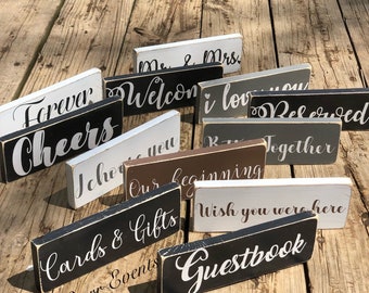 Wedding signs 10&quot; Wedding decorations Rustic Wedding decor Farmhouse wedding signage Signs for wedding Wedding Reception sign Guestbook sign