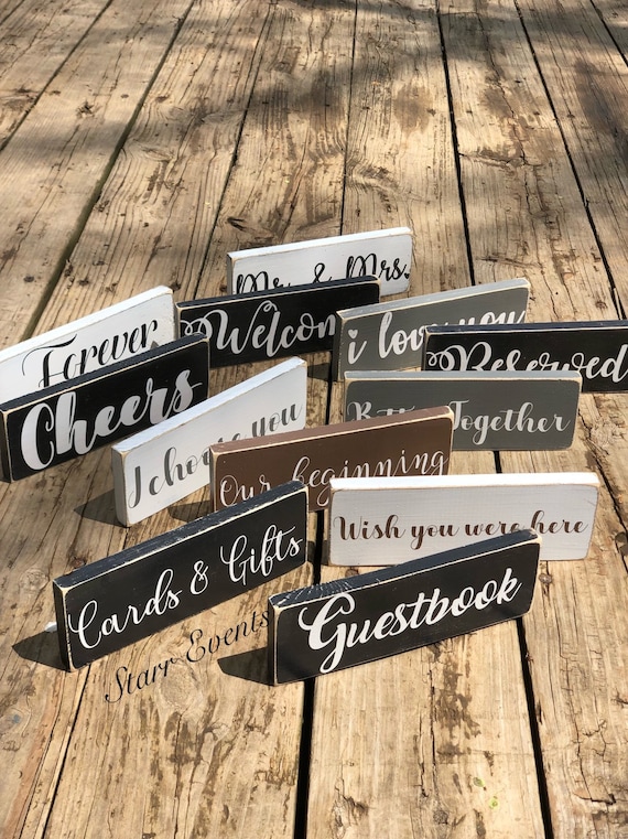 Wedding signs 10" Wedding decorations Rustic Wedding decor Farmhouse wedding signage Signs for wedding Wedding Reception sign Guestbook sign