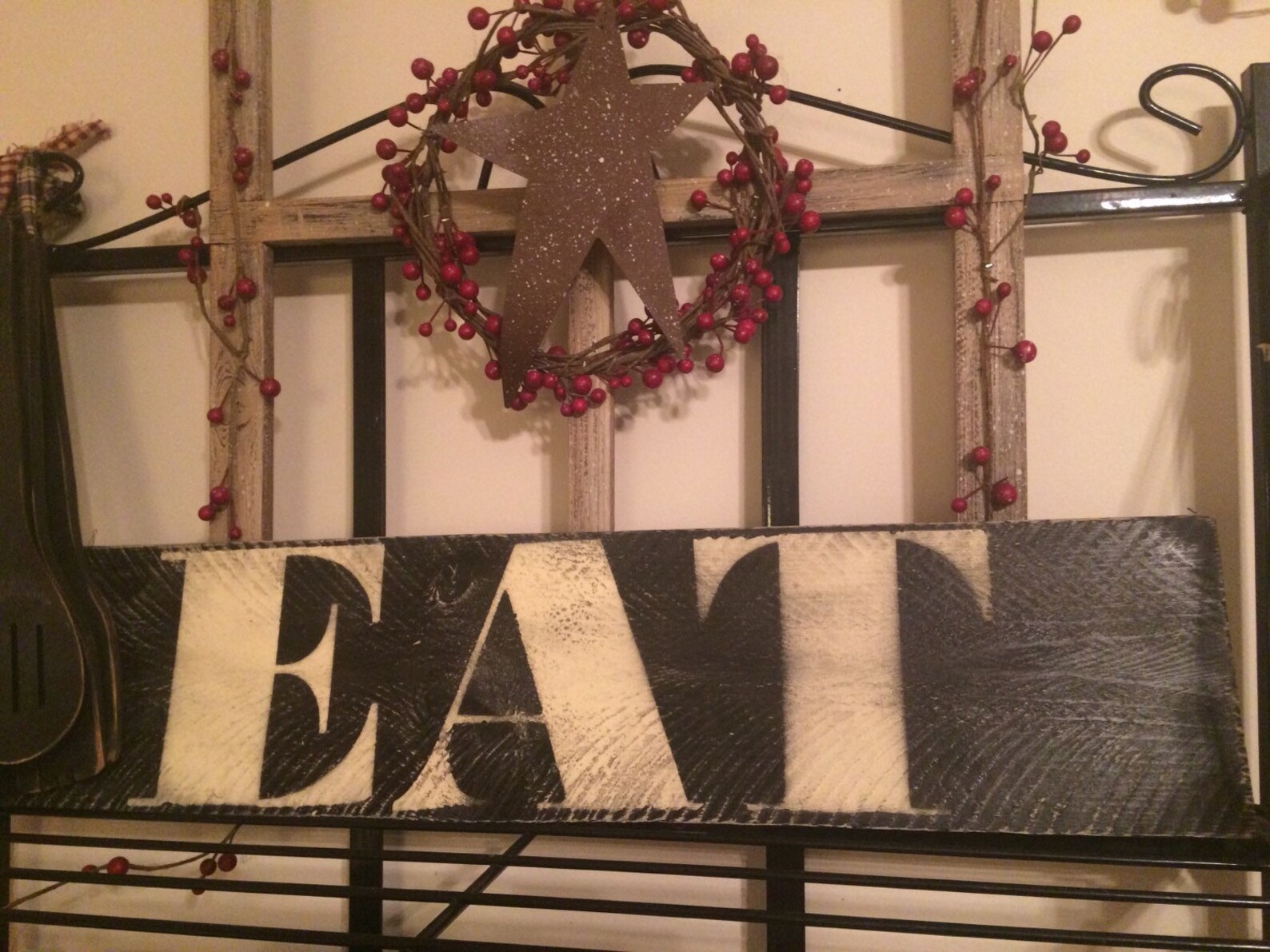 Rustic Eat Sign. Farmhouse Style Kitchen Signs. Distressed Signs Rustic ...