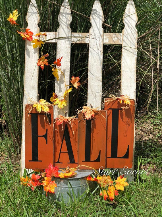 Rustic Fall decorations. Rustic Fall decor. Primitive fall decor. Rustic Fall signs Attached Fall decorative blocks. Wood fall pumpkins