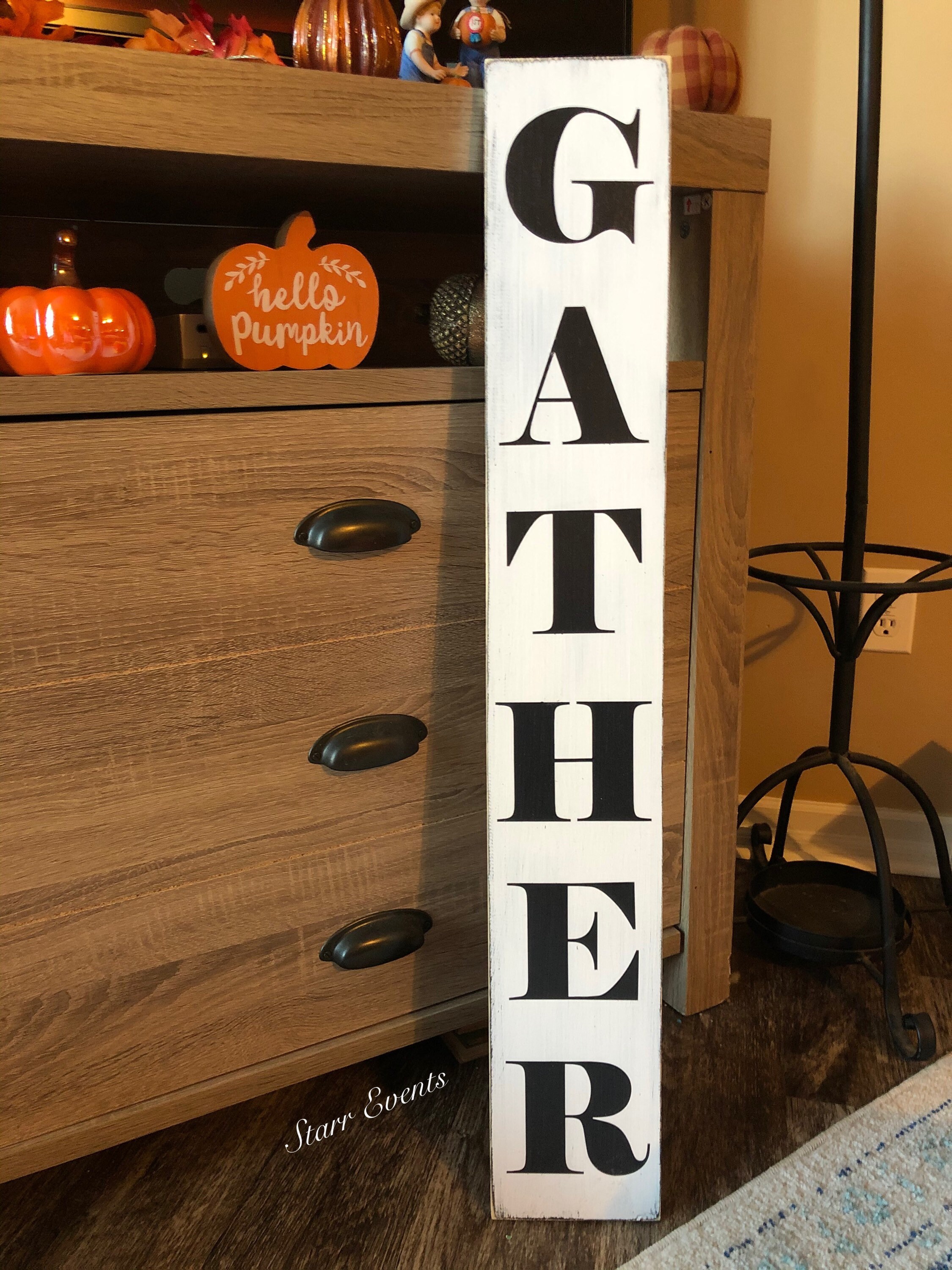 Vertical Gather Sign. Gather Decor. Fall Kitchen Signs. Rustic Etsy UK