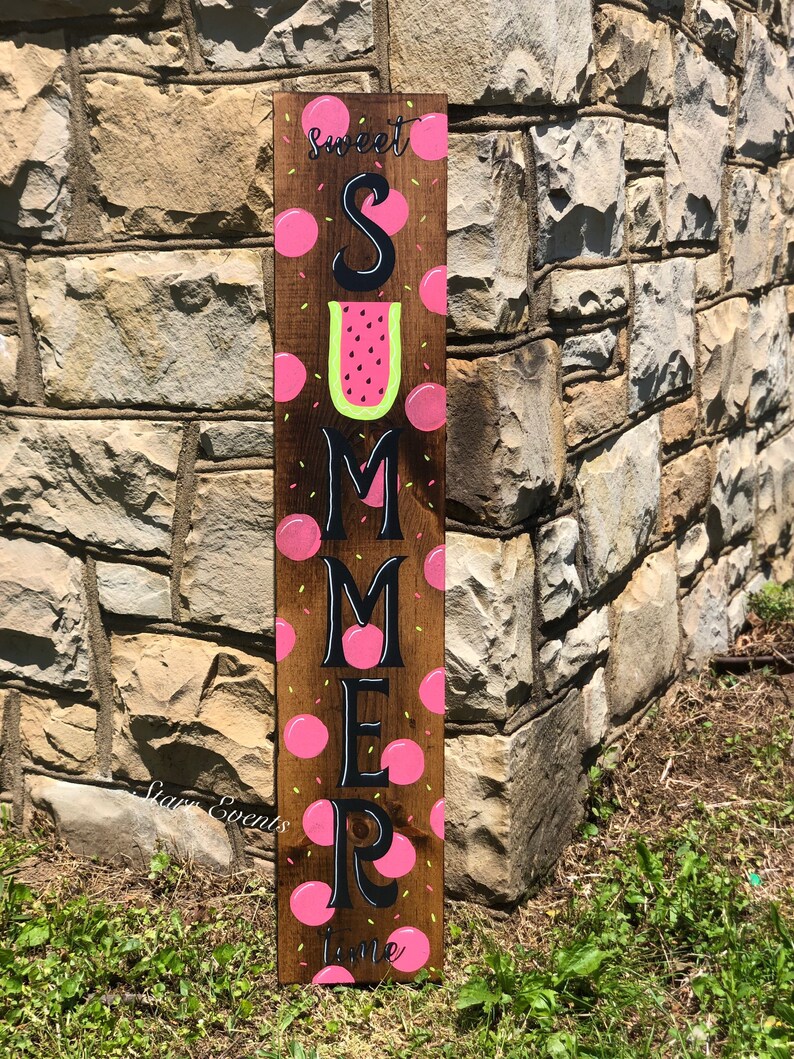 Sweet Summertime Porch Sign. Watermelon Porch Signs Vertical Porch Sign ...
