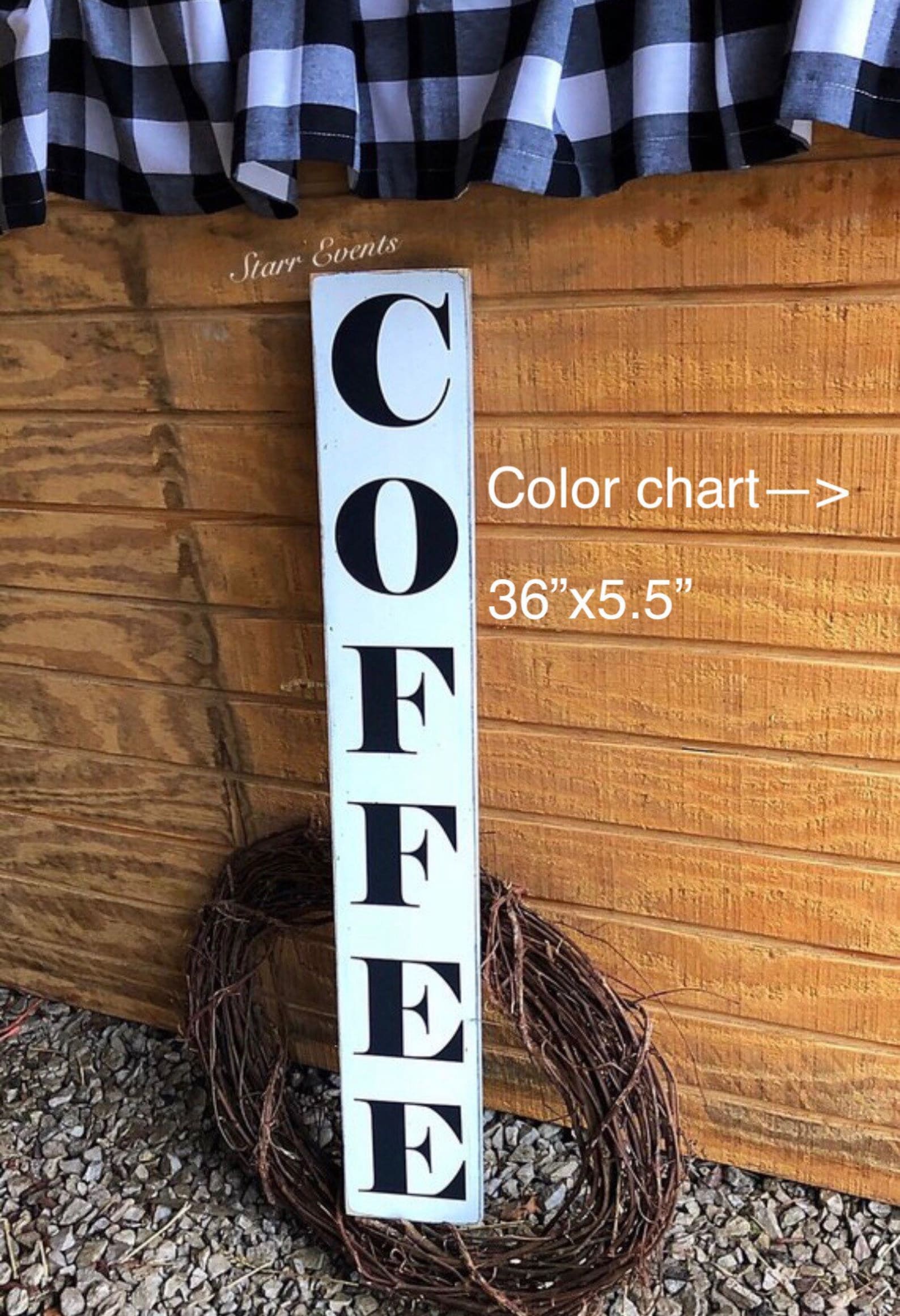 Vertical Coffee Sign. Coffee Decor. Kitchen Signs Rustic Etsy
