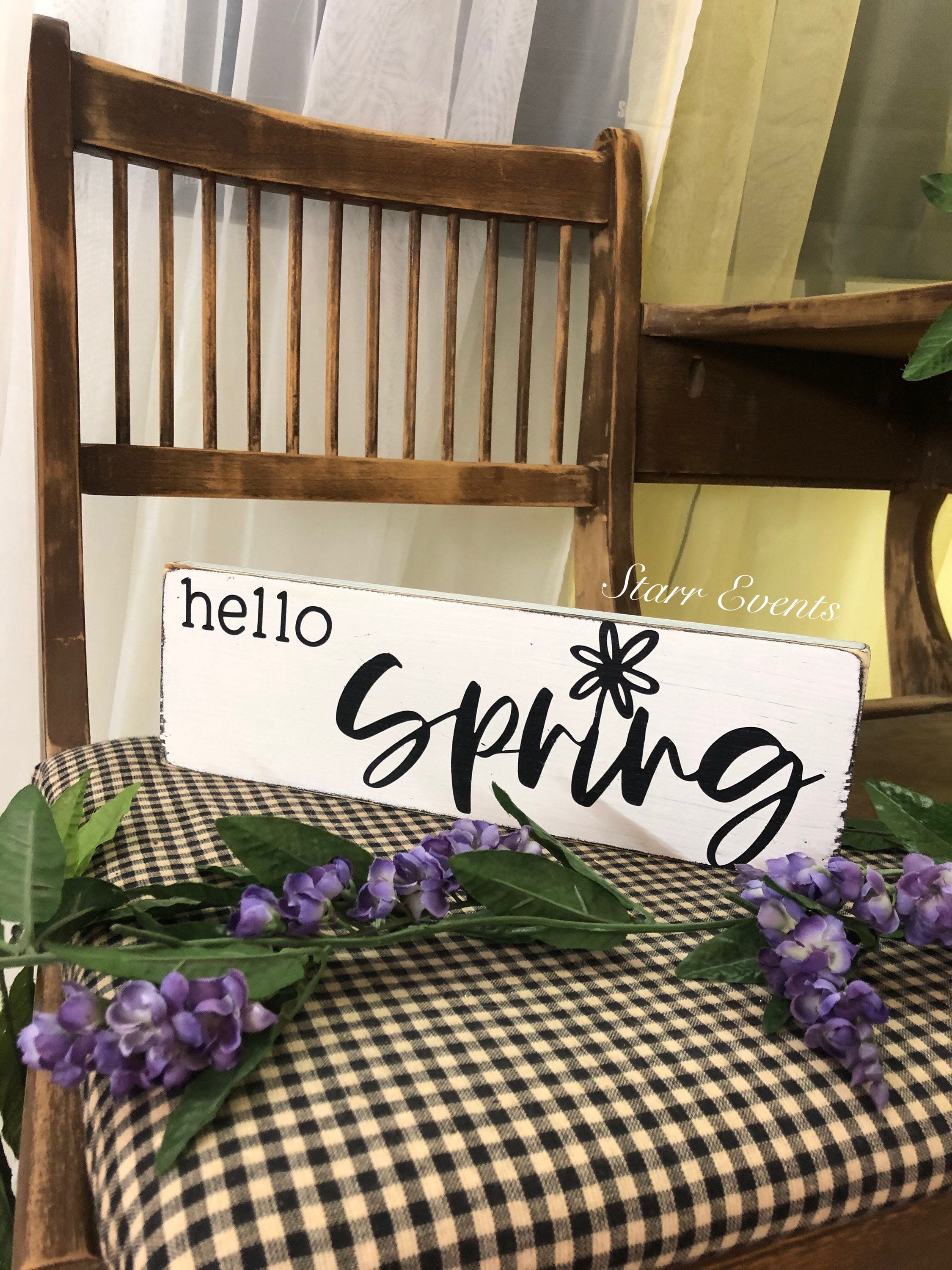 Hello Spring Rustic 12 Hello Spring Signs. Rustic Spring Decor. Signs for | Etsy