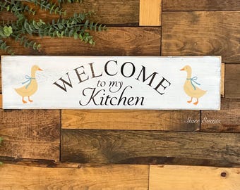 Goose kitchen signs. Welcome to my kitchen sign.  Kitchen decor. Goose wall decor. Kitchen wall decor. Goose sign