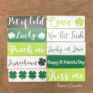 10" Rustic St Patricks day signs St Patricks day decorations Rustic St Patricks day decor Rustic St Patricks day Shelf signs Small signs