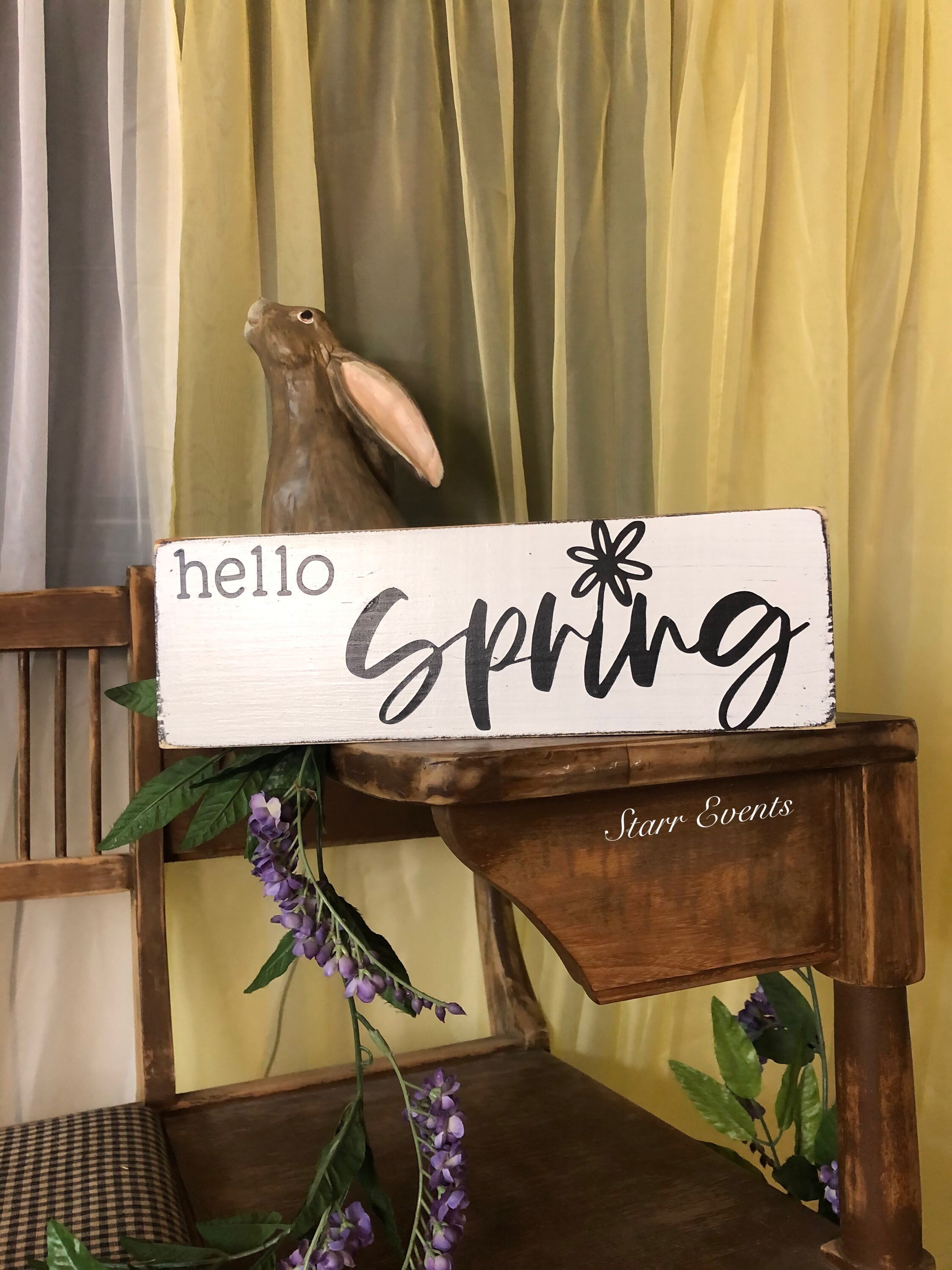 12" Hello Spring Signs. Rustic Spring Decor. Signs for Spring. Spring ...