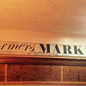 5 foot Farmers market sign Primitive signs Farmhouse kitchen decor Rustic Kitchen signs. Kitchen decor. Rustic kitchen signs. Rustic decor.