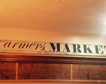 5 foot Farmers market sign Primitive signs Farmhouse kitchen decor Rustic Kitchen signs. Kitchen decor. Rustic kitchen signs. Rustic decor.