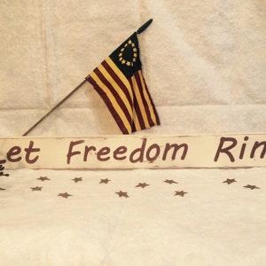 Let Freedom Ring sign July 4th decor Rustic 4th of July signs Americana decor Patriotic decor. Wooden patriotic signs. Rustic Fourth of July