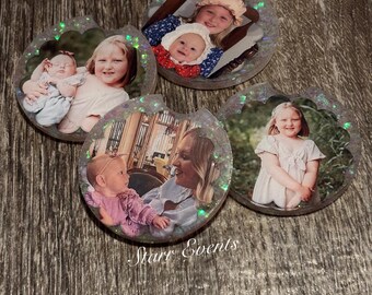 Personalized car coasters. Customized coasters for your car. Picture coasters for cars. Resin car coasters