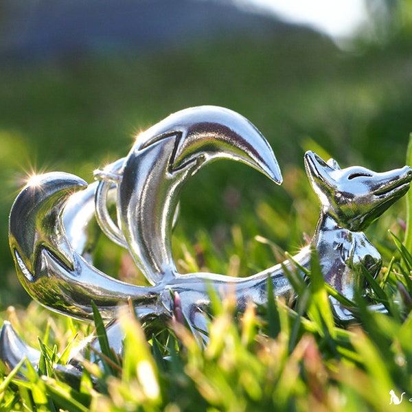 925 Sterling Silver【kumiho】（Handmade） Fox Jewelry.Fox Necklace