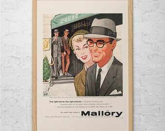 RESISTOL HAT AD Vintage Fashion Ad Mid Century Poster Mad Men Poster Mad Me