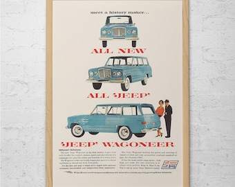 VINTAGE GREYHOUND BUS Ad Mid-Century Poster Garage Mechanic Retro Travel Ad