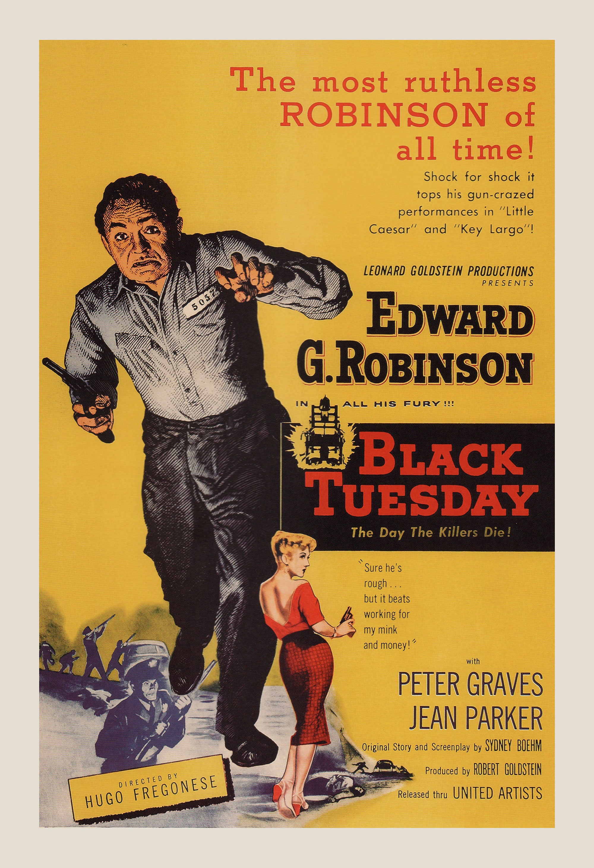 CLASSIC MOVIE POSTER Black Tuesday Movie Poster Film Noir 