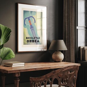 Italian Bicycle Poster Vintage Art Deco Poster Cycling Poster Bike Poster Giclee Print Bicycle Print Cycling Print Ikea Ribba image 2