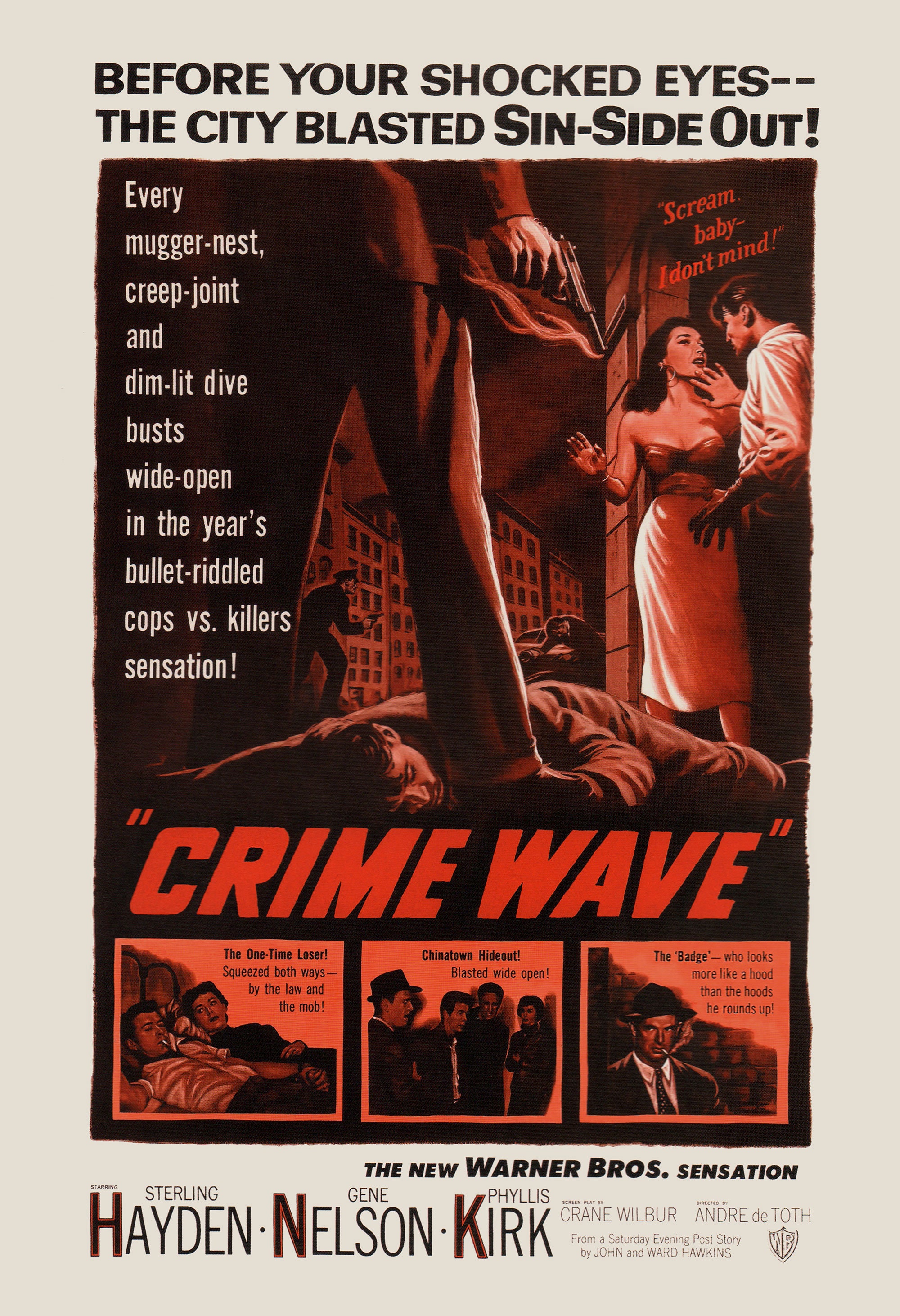 CLASSIC MOVIE POSTER, Crime Wave Movie Poster, Retro Movie Poster Film Noir Movie  Poster Classic Film Poster Retro Film Poster 