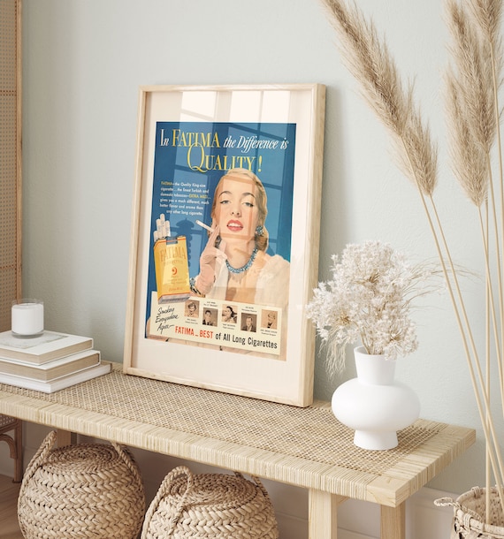Belle publicit pour cigarettes bleues, publicit pour cigarettes rtro,  publicit de mode vintage, publicit pour fumer, affiche des annes 1950,  art publicitaire sur le tabac - Etsy Canada