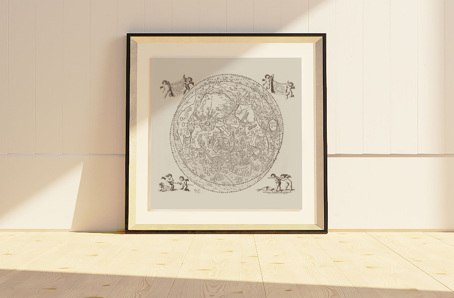 ANTIQUE MOON MAP Antique Map of the Moon Professional - Etsy