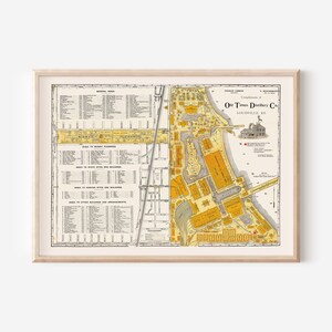 VINTAGE CHICAGO KARTE 1893 World kolumbianischen Ausstellung, Historisches Illinois Büro Wandkunst, Professionelle Reproduktion, Vintage Reise Kunst