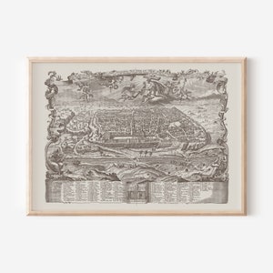 MAP of JERUSALEM, Antique Jerusalem Map, Historical Map, Antique Map, Professional Reproduction,