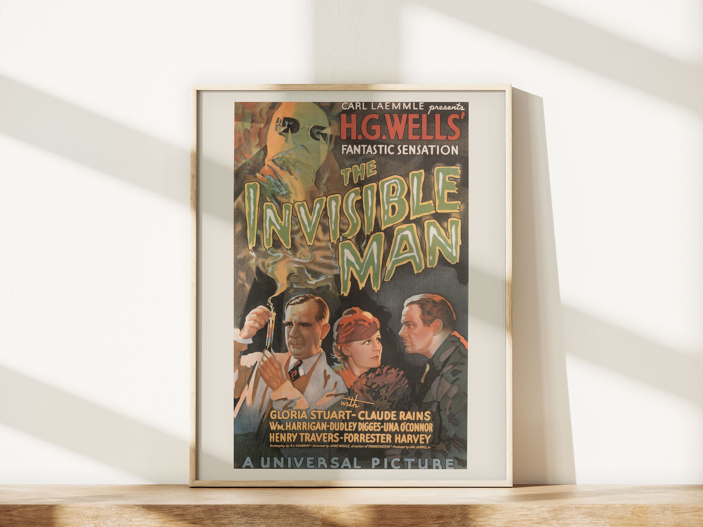 RETRO MOVIE POSTER, The Invisible Man Cult Movie Poster Classic Movie Poster
