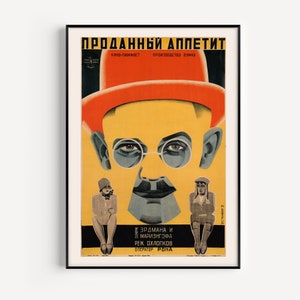 AVANT-GARDE RUSSE, affiche de film, L&#39;appétit vendu, 1927