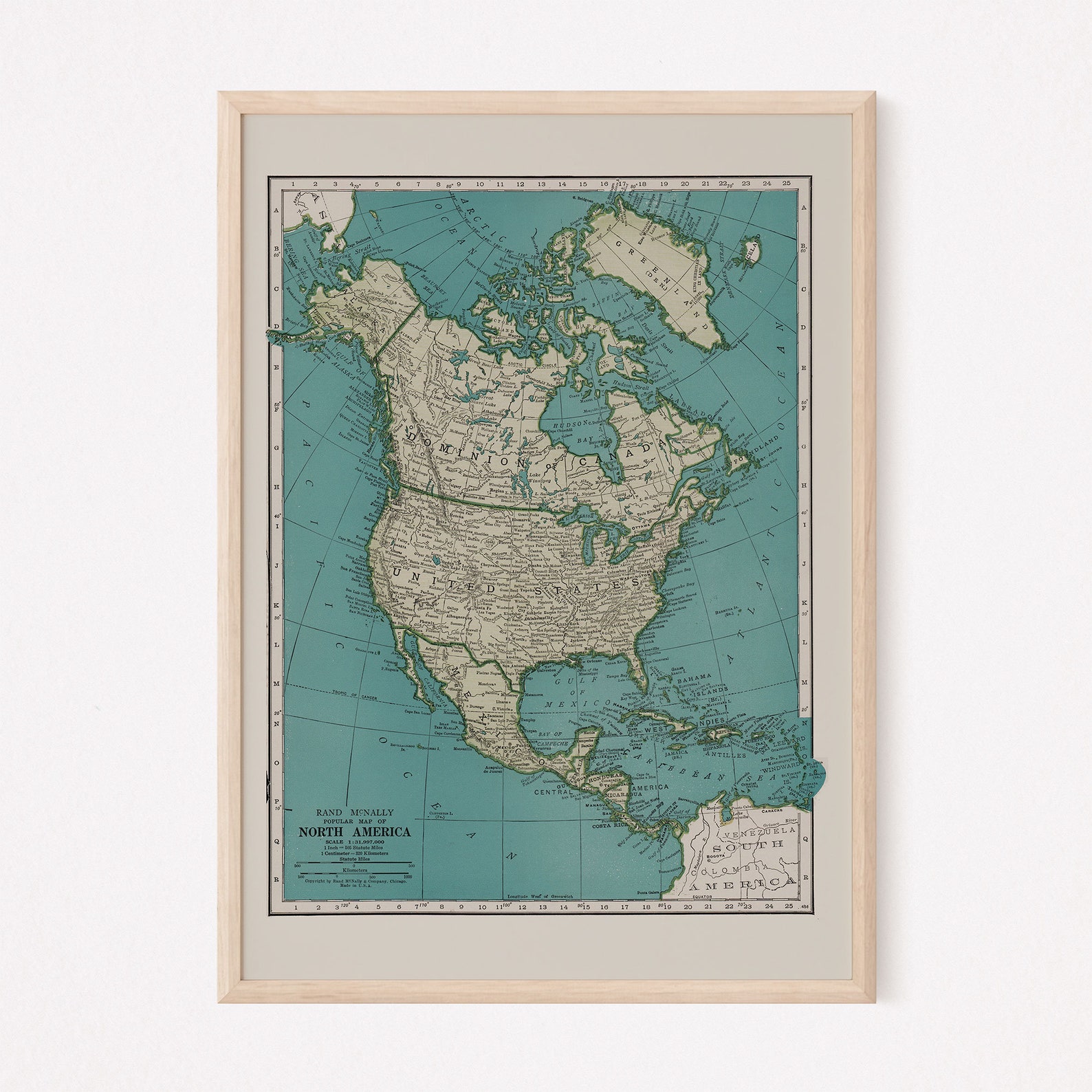 NORTH AMERICA MAP Vintage Map of North America Retro Map - Etsy