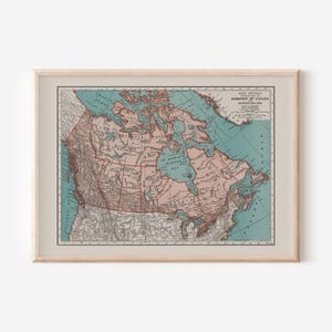 VINTAGE MAP of CANADA, Canada Vintage Map Wall Art, Vintage Map Reproduction, Canada Wall Art image 1