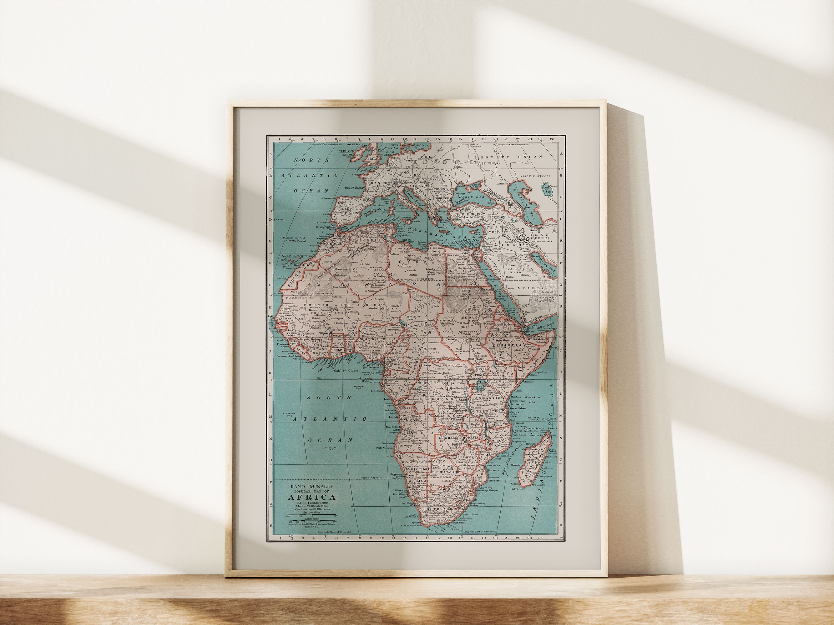 MAP OF AFRICA Vintage Africa Map Wall Art Vintage Map - Etsy UK