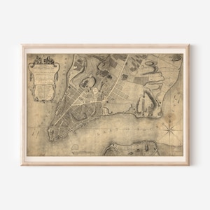 Carte de NEW YORK ancienne, impression de carte ancienne, reproduction professionnelle, carte de New York vintage art mural New York art de voyage New York City impression